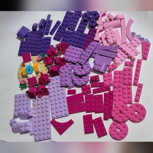Lego Lot Mixed Pink & Purple Basic Bricks Plates & Smooth Tiles